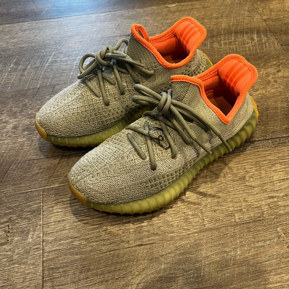 Men’s  Yeezys - Gray/green and Orange Sneakers